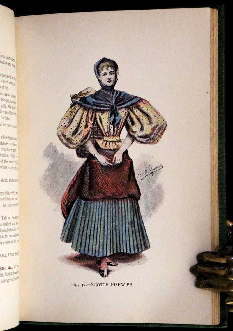1896 Rare 19th-Century Fashion Book - Fancy Dresses Described or What to Wear at Fancy Balls color illustrated.