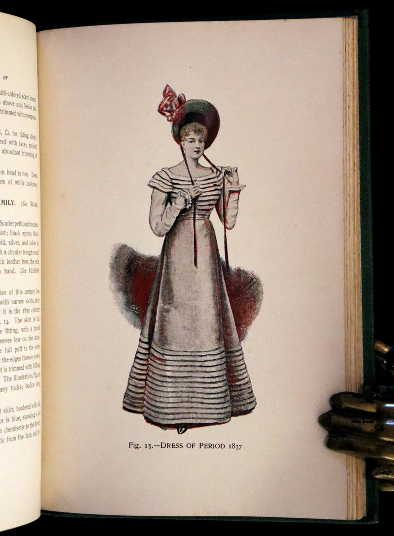 1896 Rare 19th-Century Fashion Book - Fancy Dresses Described or What to Wear at Fancy Balls color illustrated.