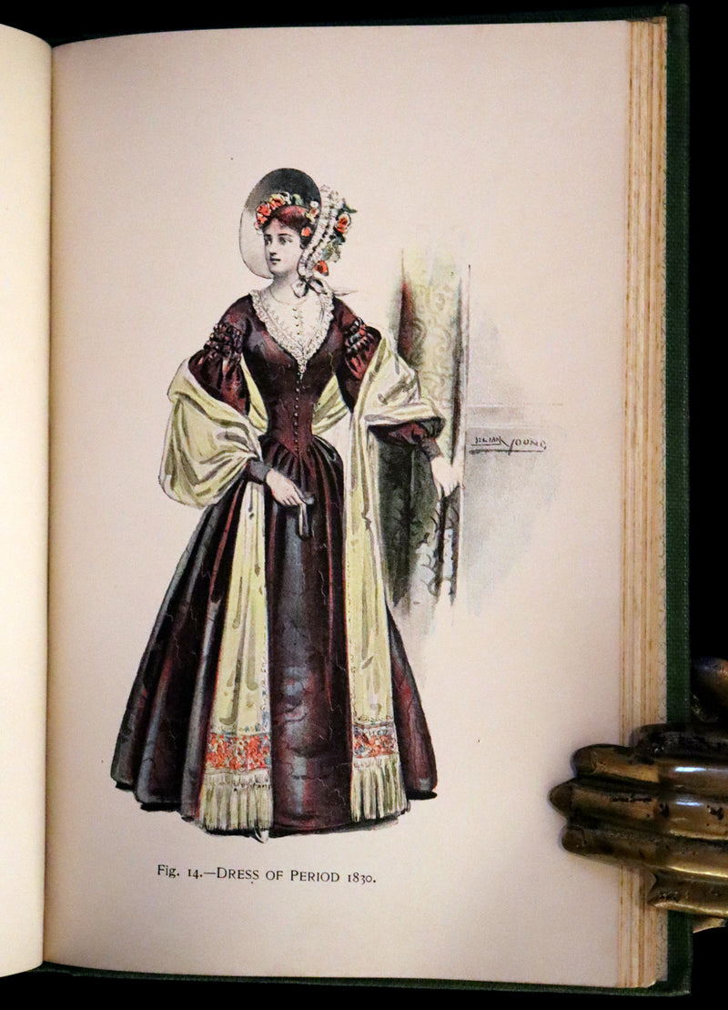 1896 Rare 19th-Century Fashion Book - Fancy Dresses Described or What to Wear at Fancy Balls color illustrated.