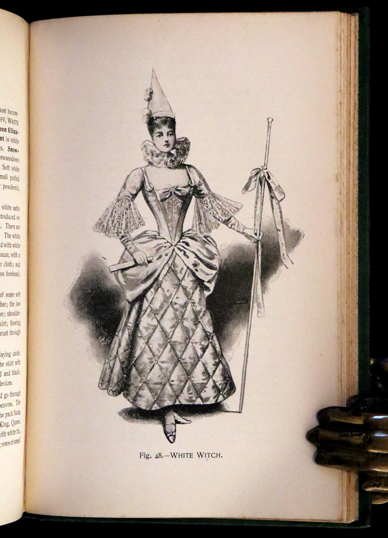 1896 Rare 19th-Century Fashion Book - Fancy Dresses Described or What to Wear at Fancy Balls color illustrated.