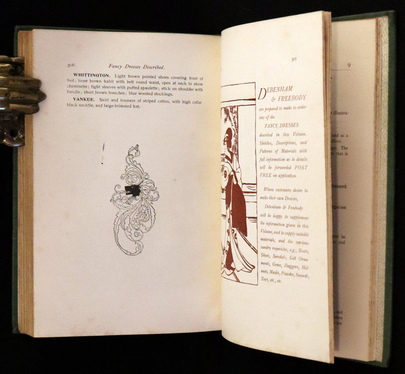 1896 Rare 19th-Century Fashion Book - Fancy Dresses Described or What to Wear at Fancy Balls color illustrated.