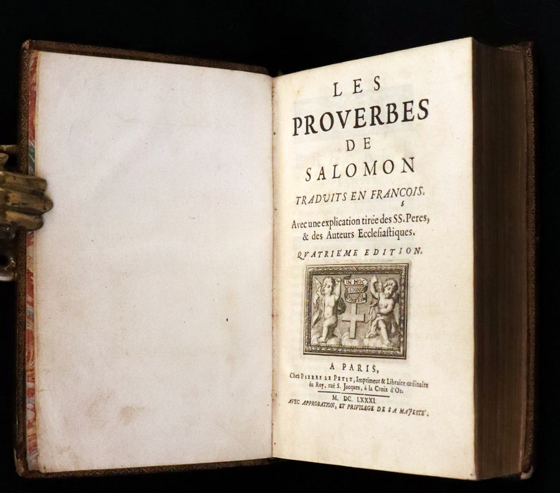 1681 Rare Latin French Book Bible - The Book of Proverbs - Les Proverbes de Salomon.