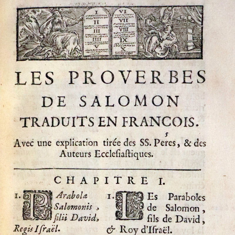 1681 Rare Latin French Book Bible - The Book of Proverbs - Les Proverbes de Salomon.