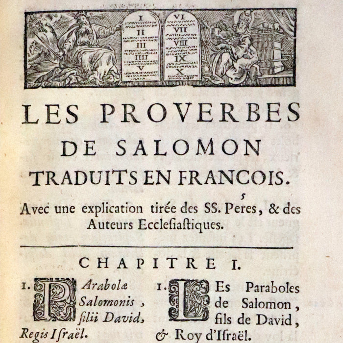 1681 Rare Latin French Book Bible - The Book of Proverbs - Les Proverbes de Salomon.