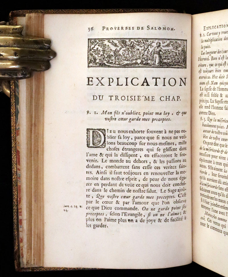 1681 Rare Latin French Book Bible - The Book of Proverbs - Les Proverbes de Salomon.