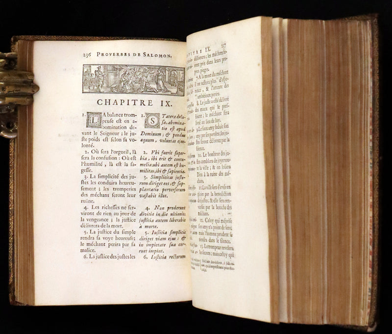 1681 Rare Latin French Book Bible - The Book of Proverbs - Les Proverbes de Salomon.