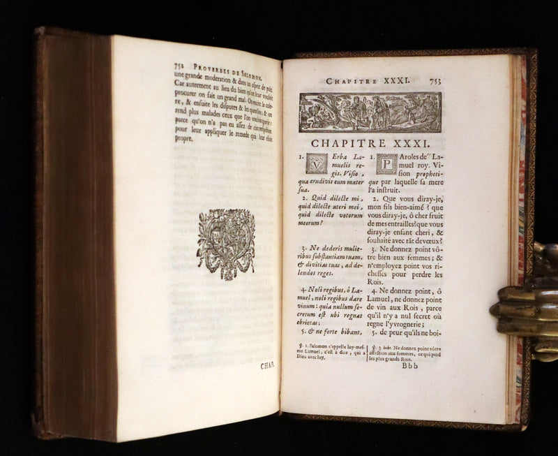 1681 Rare Latin French Book Bible - The Book of Proverbs - Les Proverbes de Salomon.