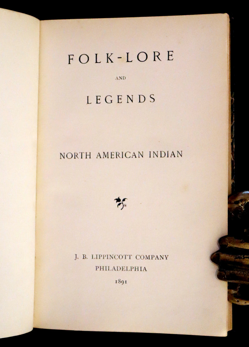 1891 Rare First Edition - Folk-Lore and Legends: North American Indian.