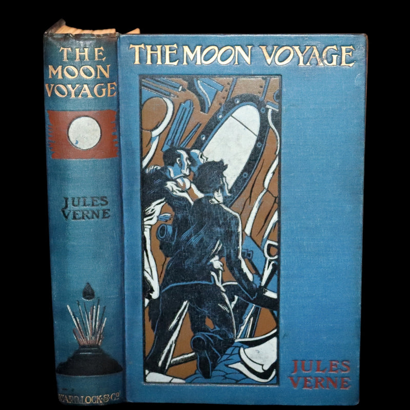 1910 Rare Book - JULES VERNE - The Moon Voyage: Containing "From the Earth to the Moon" and "Round the Moon".