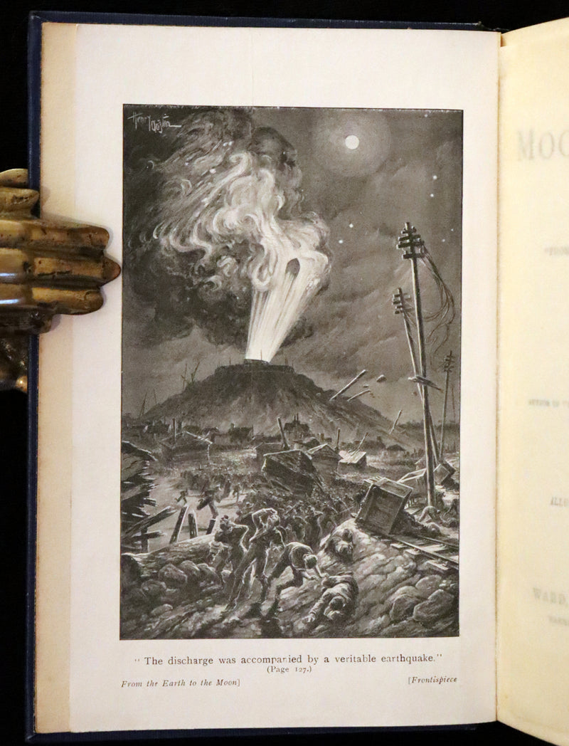 1910 Rare Book - JULES VERNE - The Moon Voyage: Containing "From the Earth to the Moon" and "Round the Moon".