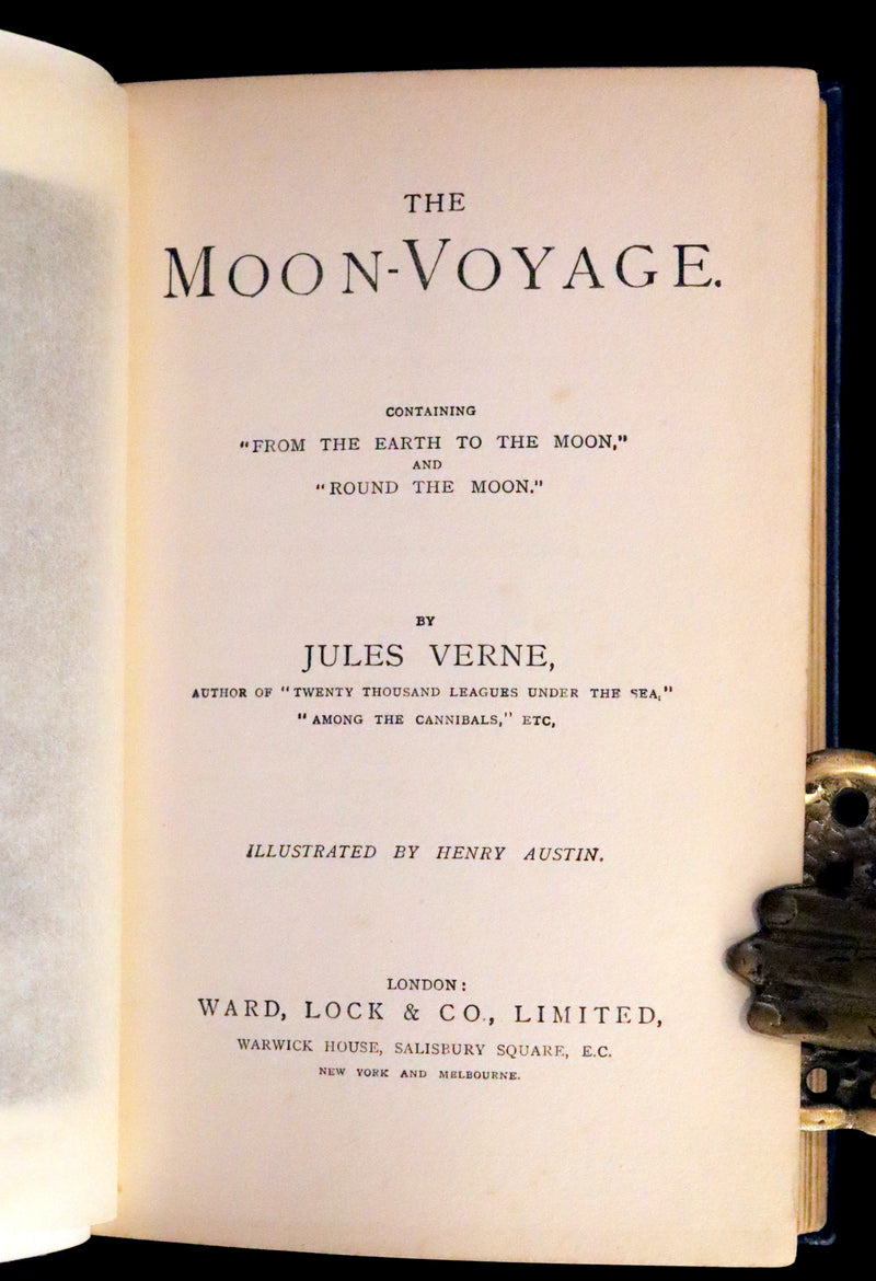 1910 Rare Book - JULES VERNE - The Moon Voyage: Containing "From the Earth to the Moon" and "Round the Moon".