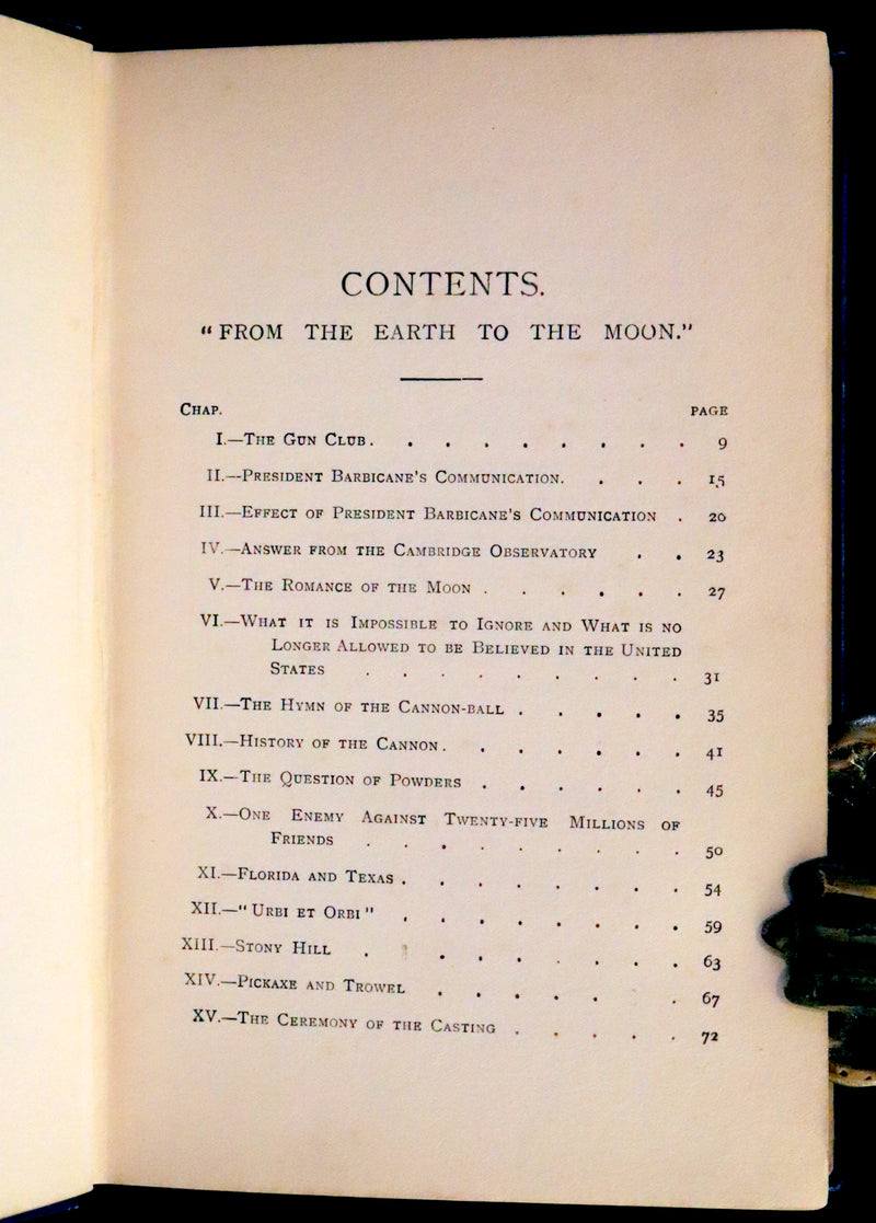 1910 Rare Book - JULES VERNE - The Moon Voyage: Containing "From the Earth to the Moon" and "Round the Moon".