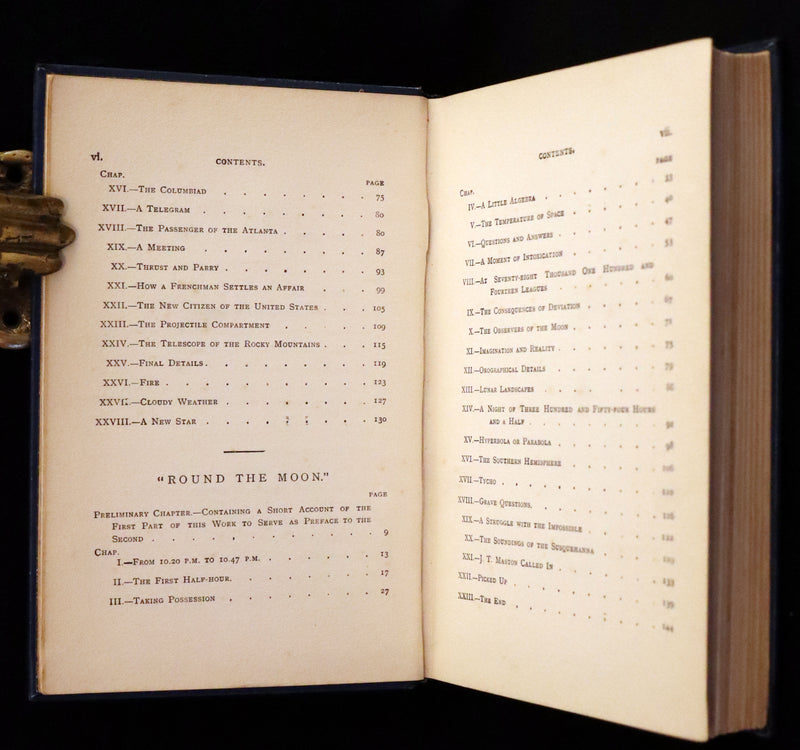 1910 Rare Book - JULES VERNE - The Moon Voyage: Containing "From the Earth to the Moon" and "Round the Moon".