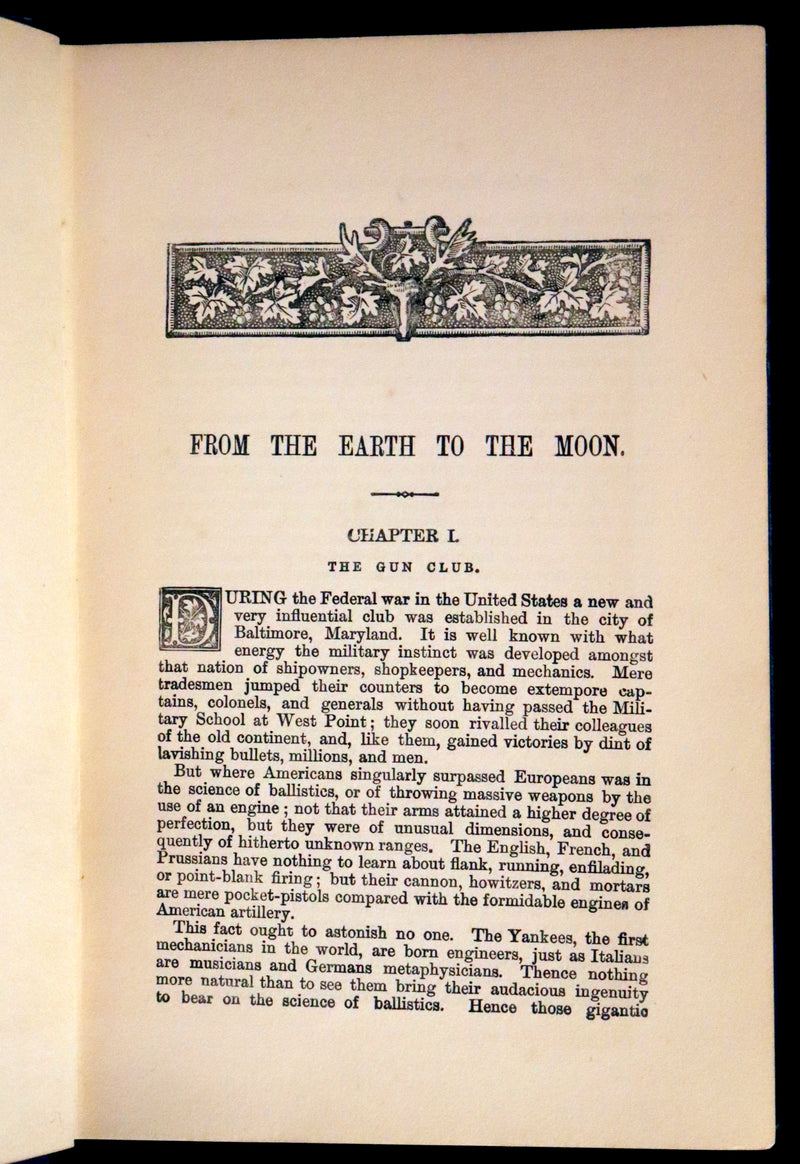 1910 Rare Book - JULES VERNE - The Moon Voyage: Containing "From the Earth to the Moon" and "Round the Moon".