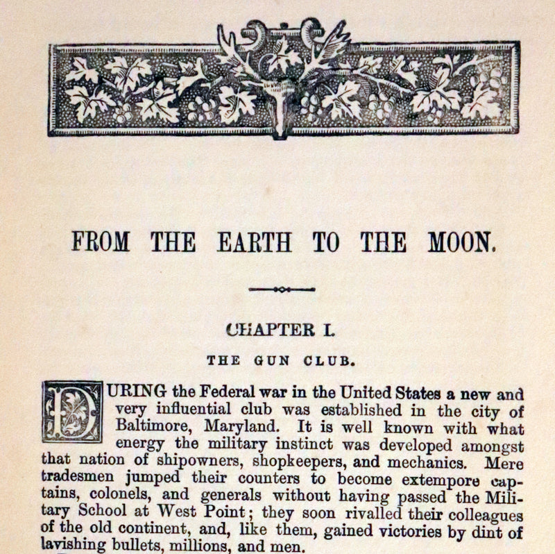 1910 Rare Book - JULES VERNE - The Moon Voyage: Containing "From the Earth to the Moon" and "Round the Moon".