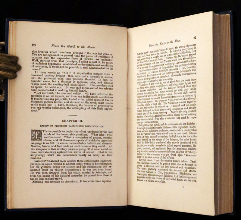 1910 Rare Book - JULES VERNE - The Moon Voyage: Containing "From the Earth to the Moon" and "Round the Moon".