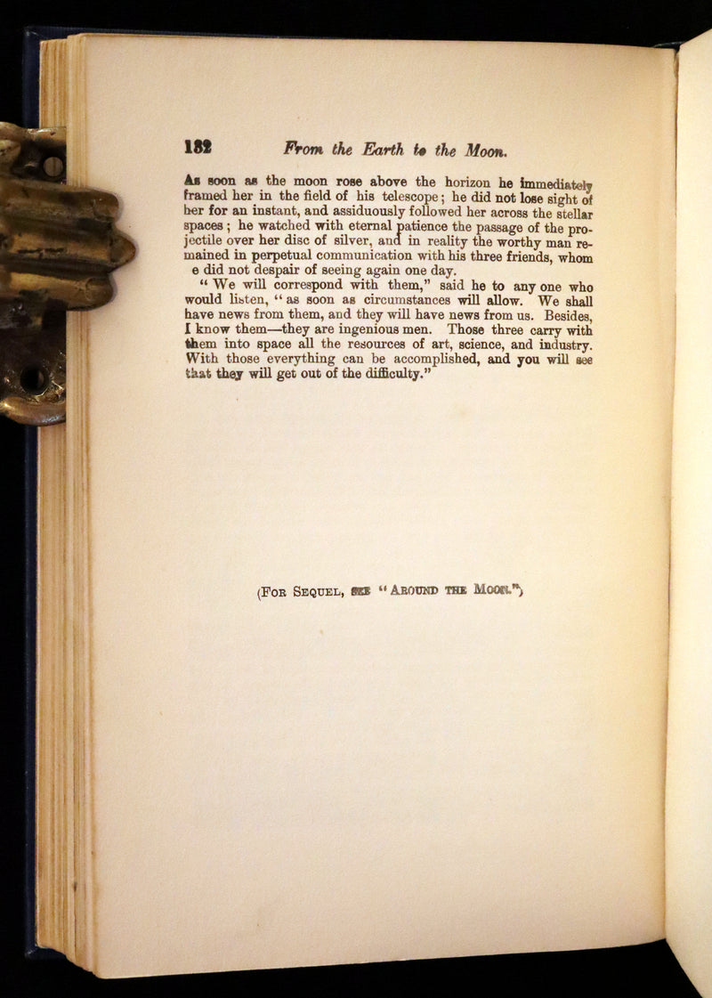 1910 Rare Book - JULES VERNE - The Moon Voyage: Containing "From the Earth to the Moon" and "Round the Moon".