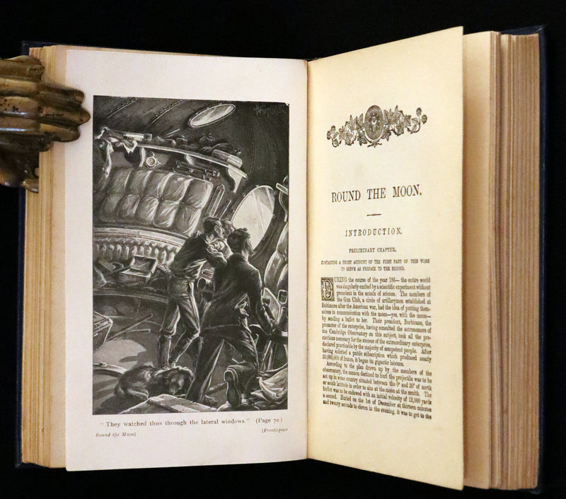 1910 Rare Book - JULES VERNE - The Moon Voyage: Containing "From the Earth to the Moon" and "Round the Moon".