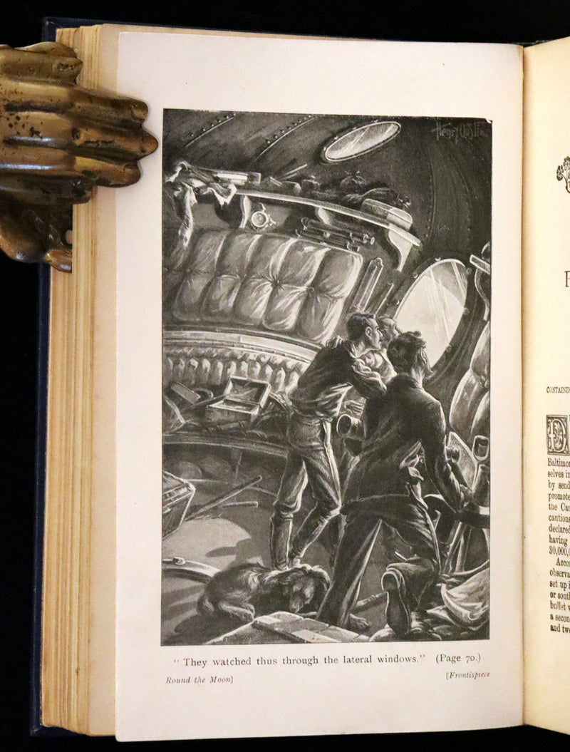 1910 Rare Book - JULES VERNE - The Moon Voyage: Containing "From the Earth to the Moon" and "Round the Moon".