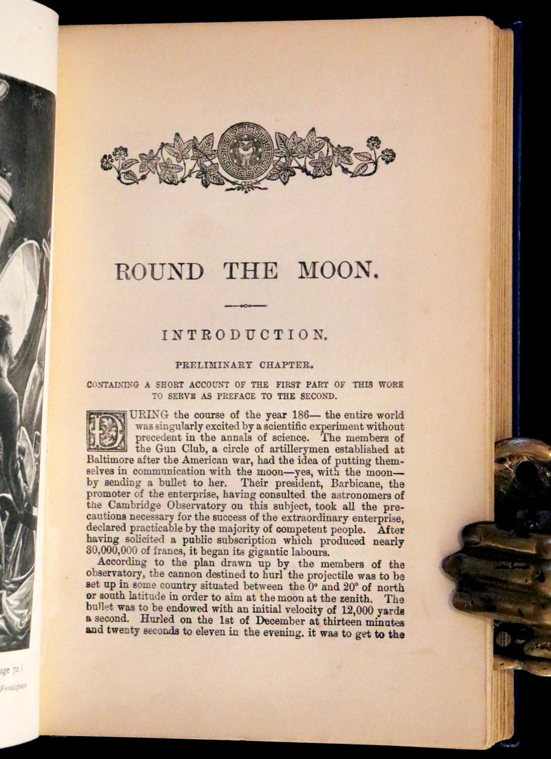 1910 Rare Book - JULES VERNE - The Moon Voyage: Containing "From the Earth to the Moon" and "Round the Moon".