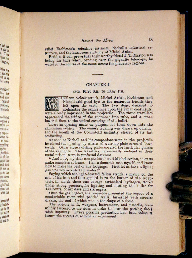 1910 Rare Book - JULES VERNE - The Moon Voyage: Containing "From the Earth to the Moon" and "Round the Moon".