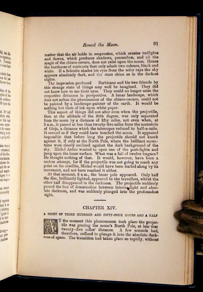 1910 Rare Book - JULES VERNE - The Moon Voyage: Containing "From the Earth to the Moon" and "Round the Moon".