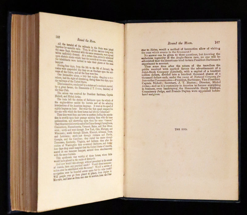 1910 Rare Book - JULES VERNE - The Moon Voyage: Containing "From the Earth to the Moon" and "Round the Moon".