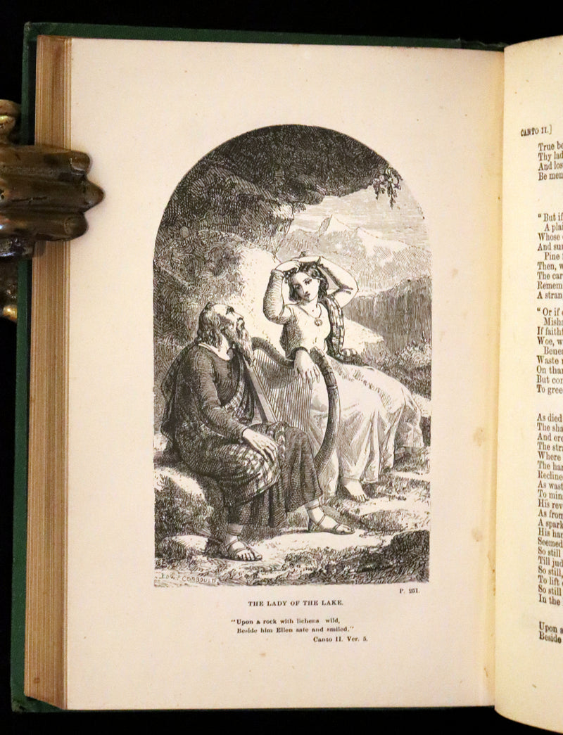 1870 Rare Book ~ The Poetical Works of Sir Walter Scott Illustrated by Edward Henry Corbould.