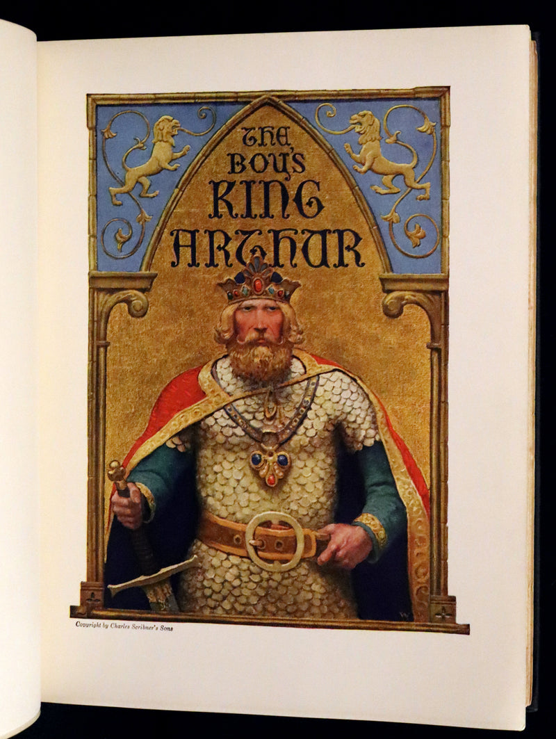 1926 Rare Book with Dust Jacket - The Boy's King Arthur and His Knights of the Round Table illustrated by N. C. Wyeth.