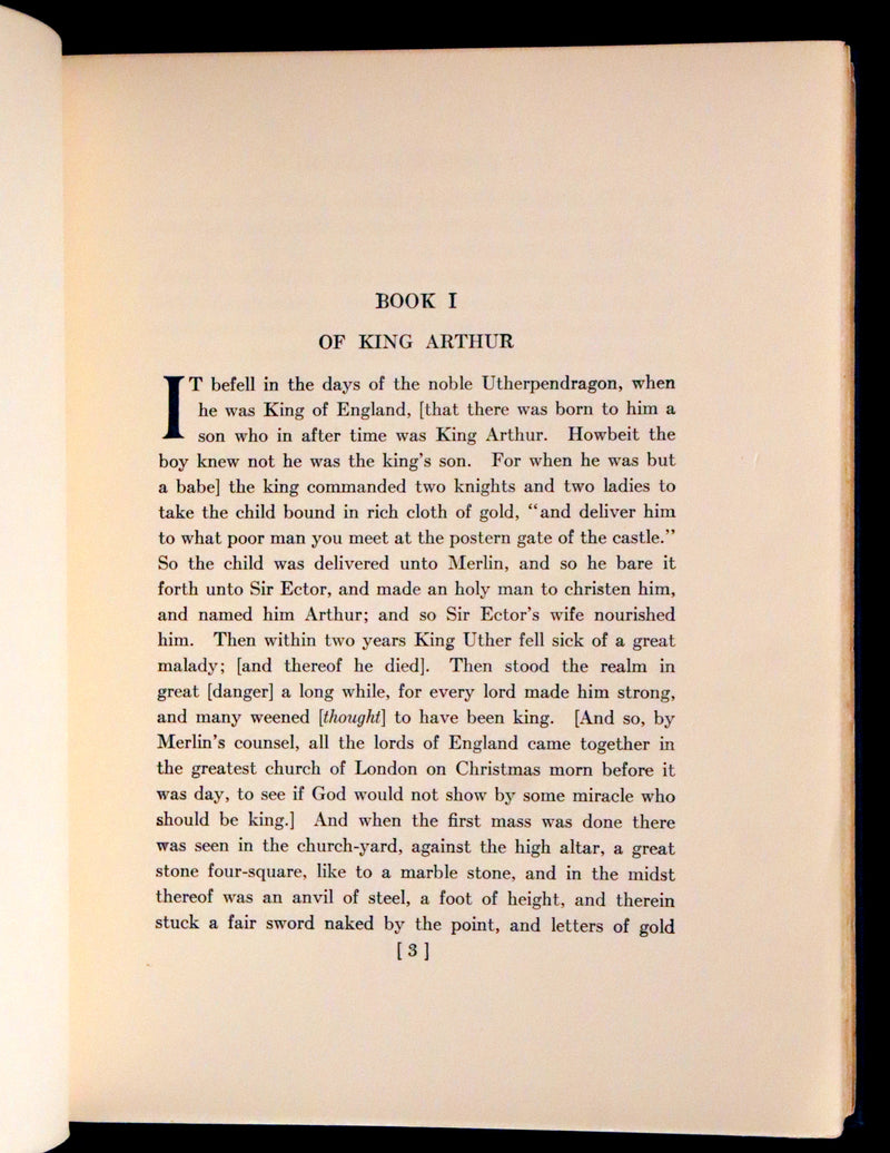 1926 Rare Book with Dust Jacket - The Boy's King Arthur and His Knights of the Round Table illustrated by N. C. Wyeth.