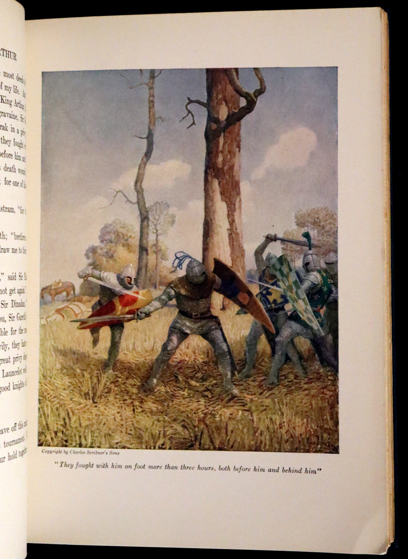 1926 Rare Book with Dust Jacket - The Boy's King Arthur and His Knights of the Round Table illustrated by N. C. Wyeth.