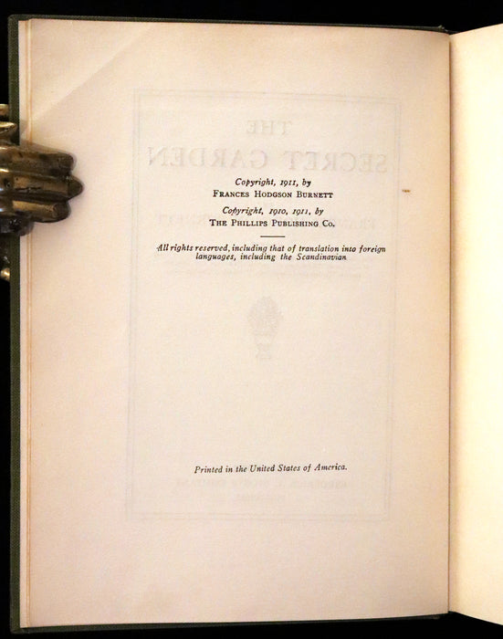 1911 Rare First Edition - The Secret Garden by Frances Hodgson Burnett illustrated by Maria Louise Kirk.