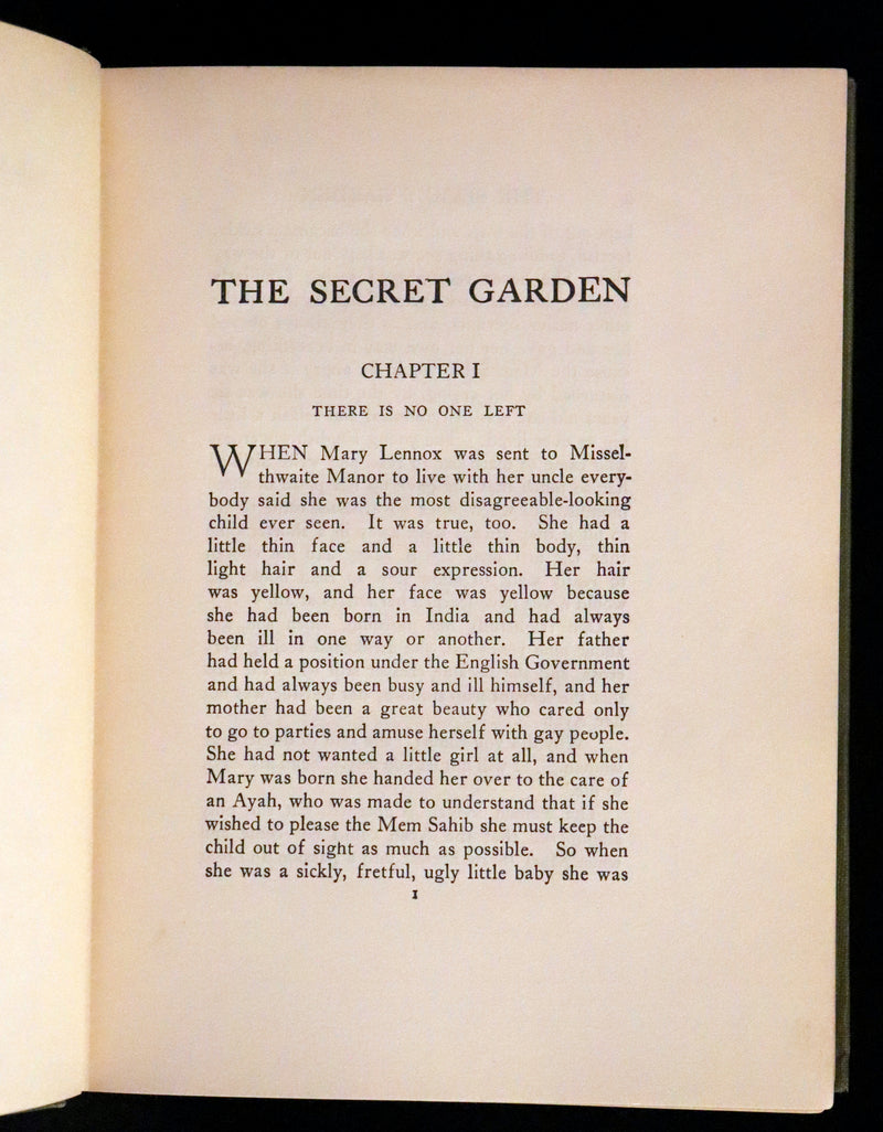 1911 Rare First Edition - The Secret Garden by Frances Hodgson Burnett illustrated by Maria Louise Kirk.