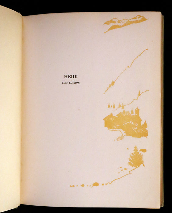 1919 Scarce First Gift Edition - Heidi by Johanna Spyri illustrated in color by Maria L. Kirk.