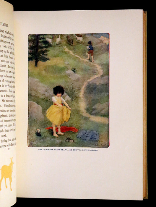 1919 Scarce First Gift Edition - Heidi by Johanna Spyri illustrated in color by Maria L. Kirk.