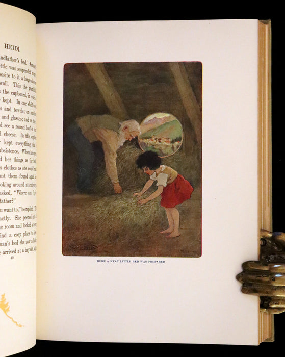 1919 Scarce First Gift Edition - Heidi by Johanna Spyri illustrated in color by Maria L. Kirk.