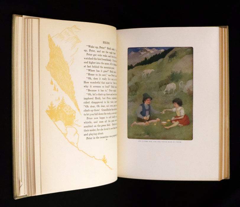 1919 Scarce First Gift Edition - Heidi by Johanna Spyri illustrated in color by Maria L. Kirk.