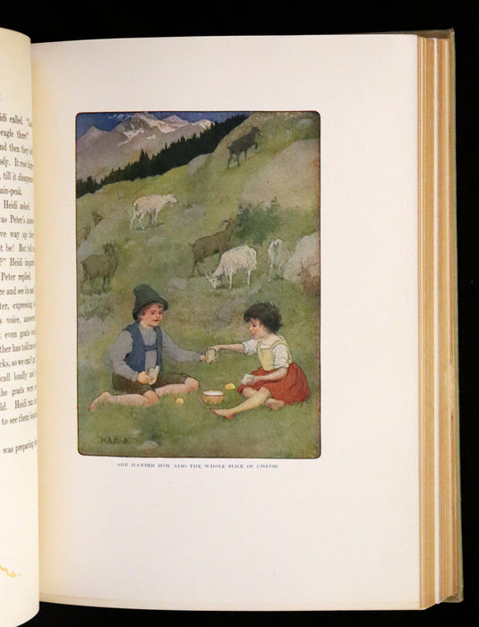 1919 Scarce First Gift Edition - Heidi by Johanna Spyri illustrated in color by Maria L. Kirk.