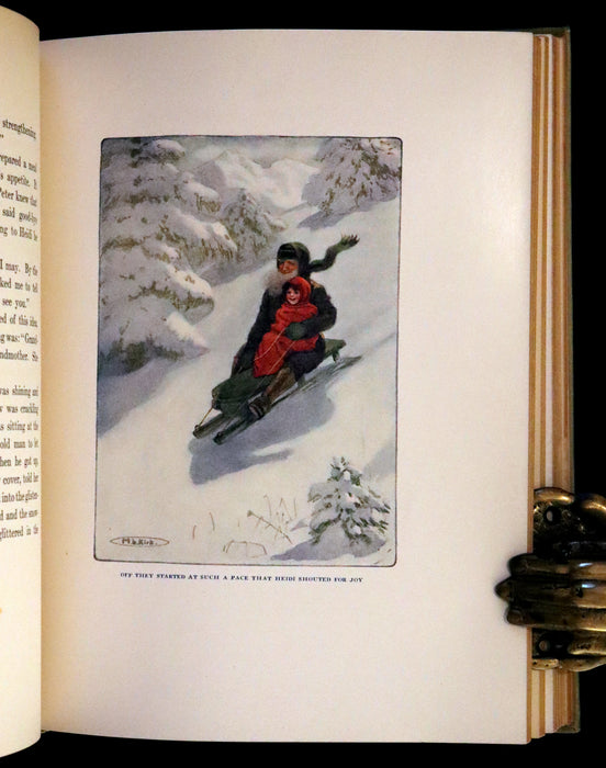 1919 Scarce First Gift Edition - Heidi by Johanna Spyri illustrated in color by Maria L. Kirk.