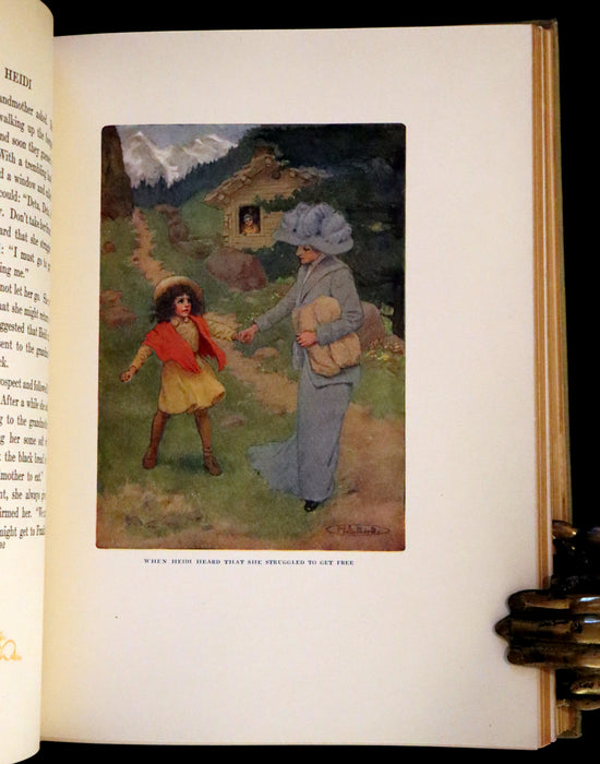 1919 Scarce First Gift Edition - Heidi by Johanna Spyri illustrated in color by Maria L. Kirk.