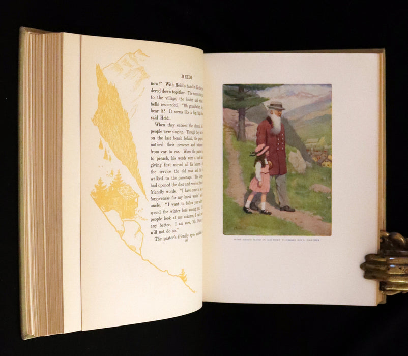 1919 Scarce First Gift Edition - Heidi by Johanna Spyri illustrated in color by Maria L. Kirk.