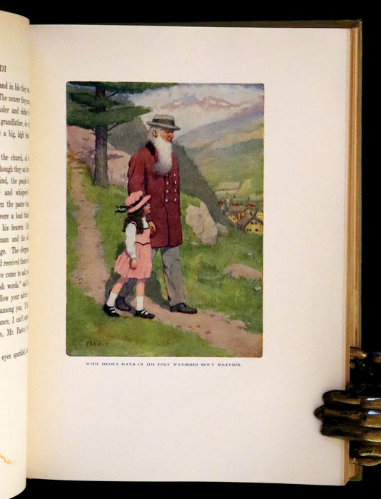 1919 Scarce First Gift Edition - Heidi by Johanna Spyri illustrated in color by Maria L. Kirk.