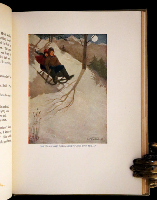 1919 Scarce First Gift Edition - Heidi by Johanna Spyri illustrated in color by Maria L. Kirk.