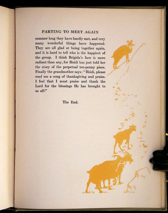 1919 Scarce First Gift Edition - Heidi by Johanna Spyri illustrated in color by Maria L. Kirk.