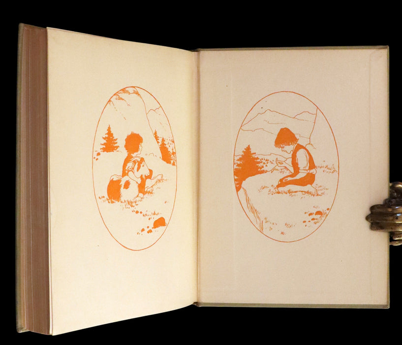 1919 Scarce First Gift Edition - Heidi by Johanna Spyri illustrated in color by Maria L. Kirk.