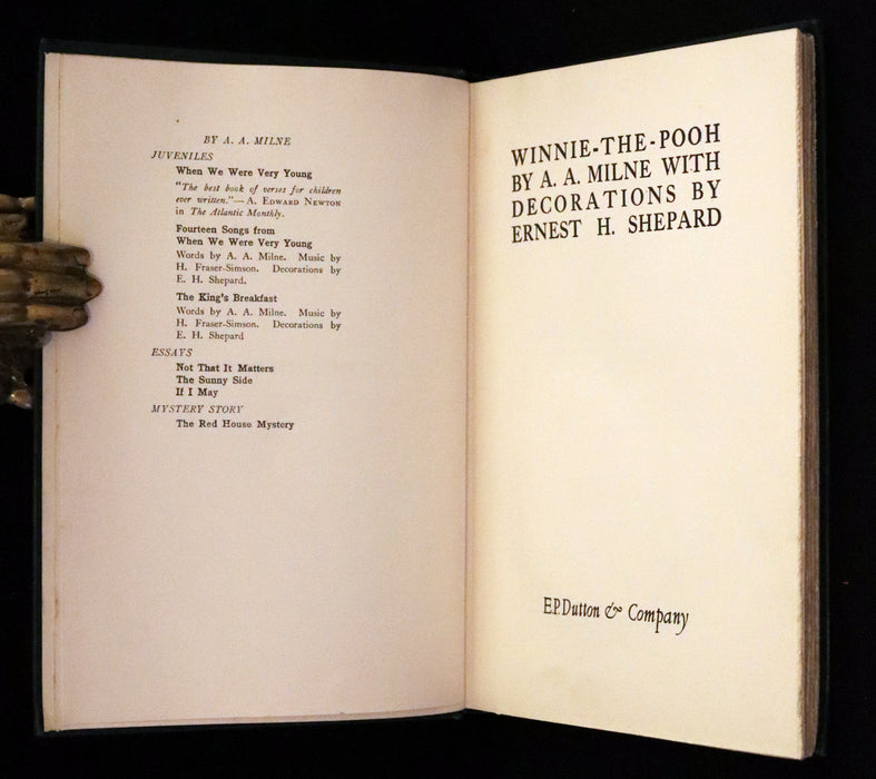 1926 Rare First Edition - Winnie-The-Pooh written by A.A. Milne and Illustrated by Ernest Shepard.