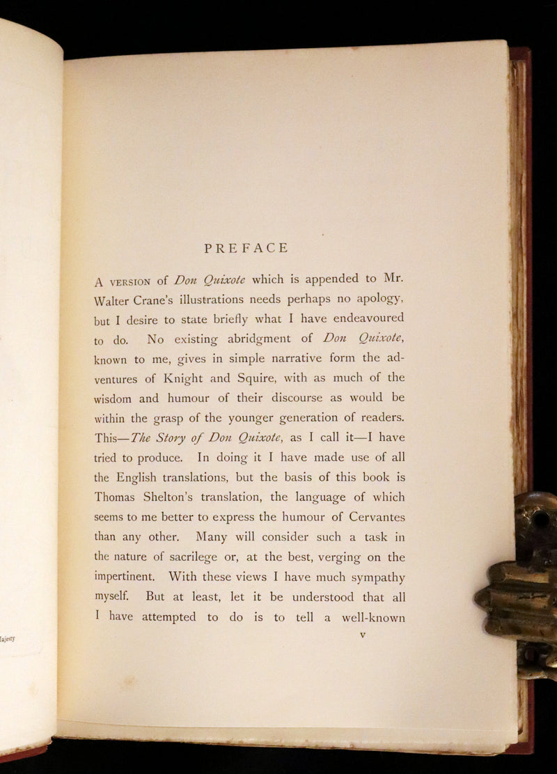 1900 Rare First Edition - Don Quixote De La Mancha by Cervantes illustrated by Walter Crane.