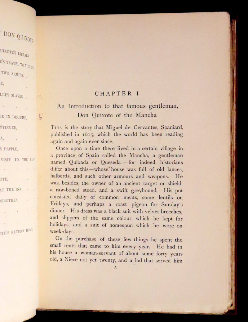1900 Rare First Edition - Don Quixote De La Mancha by Cervantes illustrated by Walter Crane.