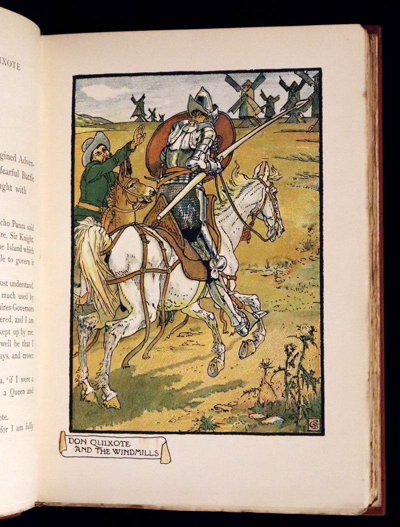 1900 Rare First Edition - Don Quixote De La Mancha by Cervantes illustrated by Walter Crane.