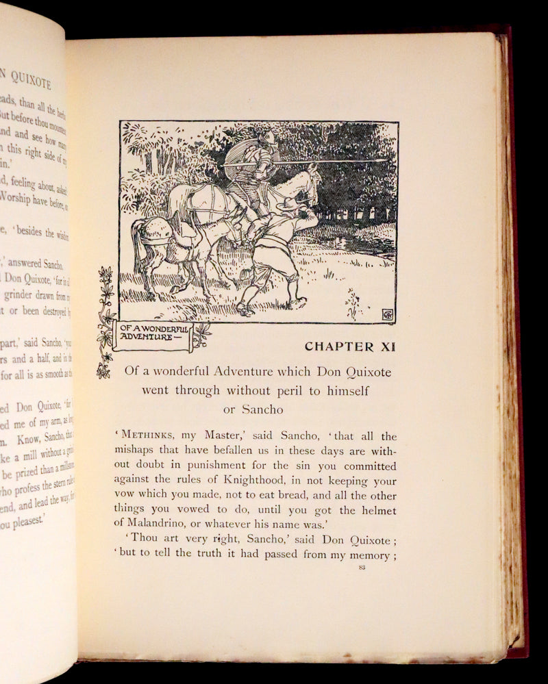1900 Rare First Edition - Don Quixote De La Mancha by Cervantes illustrated by Walter Crane.